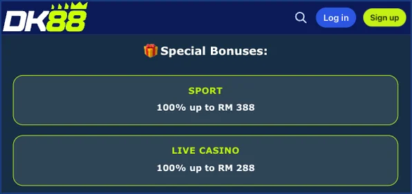 DashKing88 live and pre-match sports menu